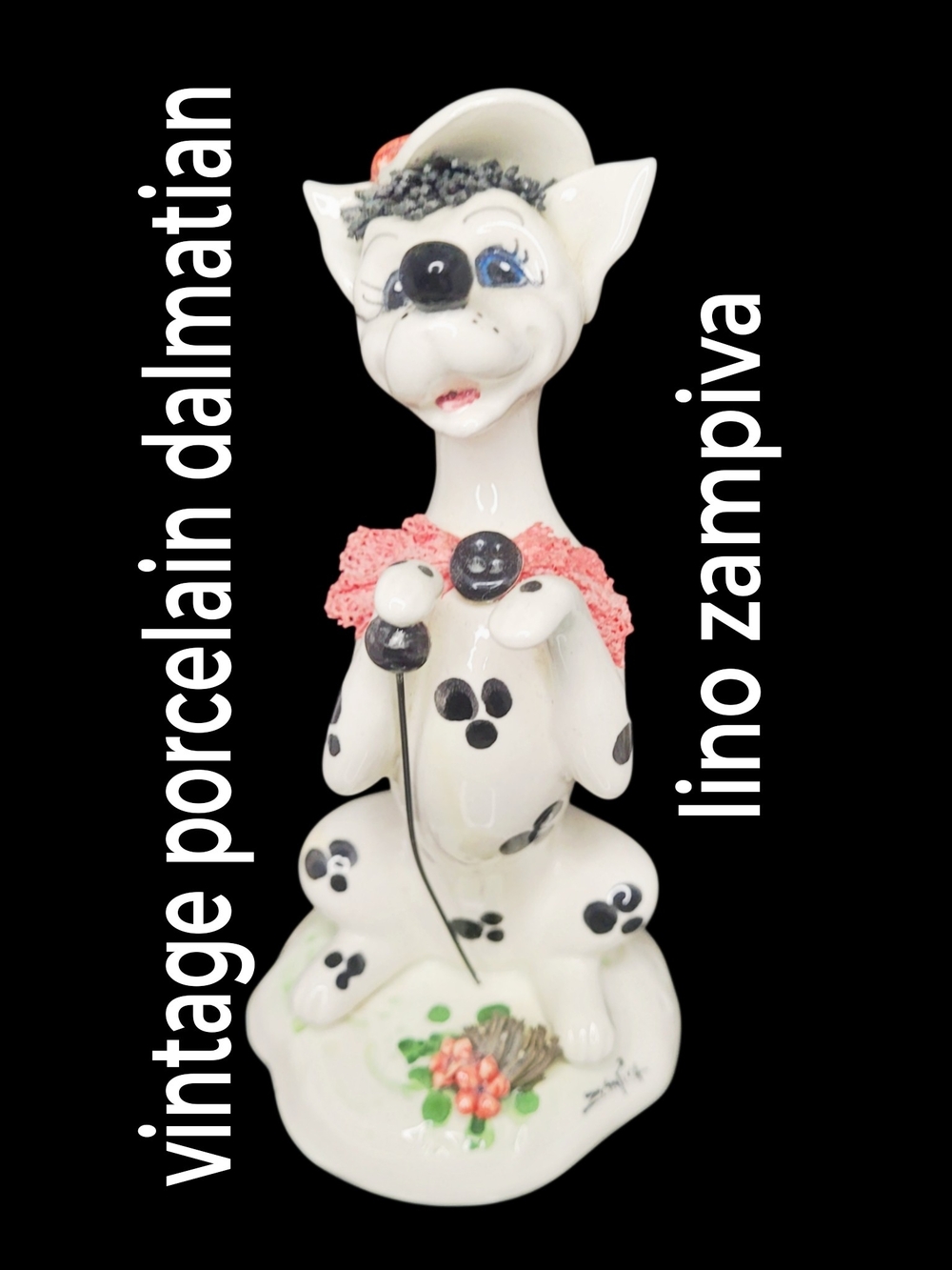 Vintage 1950s Porcelain Dalmatian lino Zampiva Italian Figurine